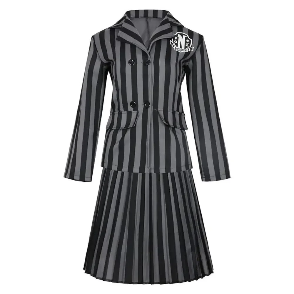 Wednesday Addams Nevermore Academy Cosplay Costume Youth Large